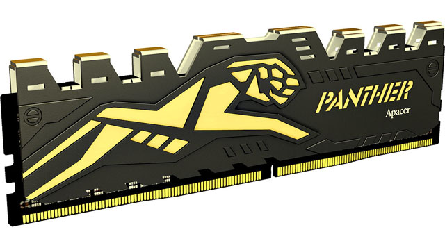 Apacer Panther: DDR4 paměti s taktem až 2666 MHz a stylovým žlutočerným chladičem