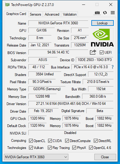 Asus ROG Strix GF RTX 3060 O12G: produkt zlé doby