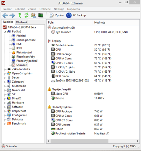  OCCT test a teplota CPU