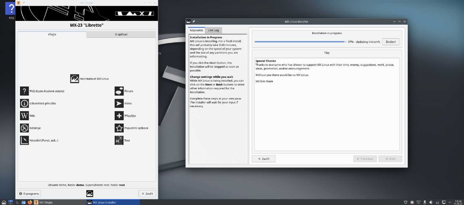 MX Linux verze 23: instalace, krátké přestavení, upgrade