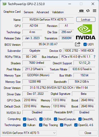 Bílé zjevení v testu: Gigabyte GeForce RTX 4070 Ti Aero OC 12G