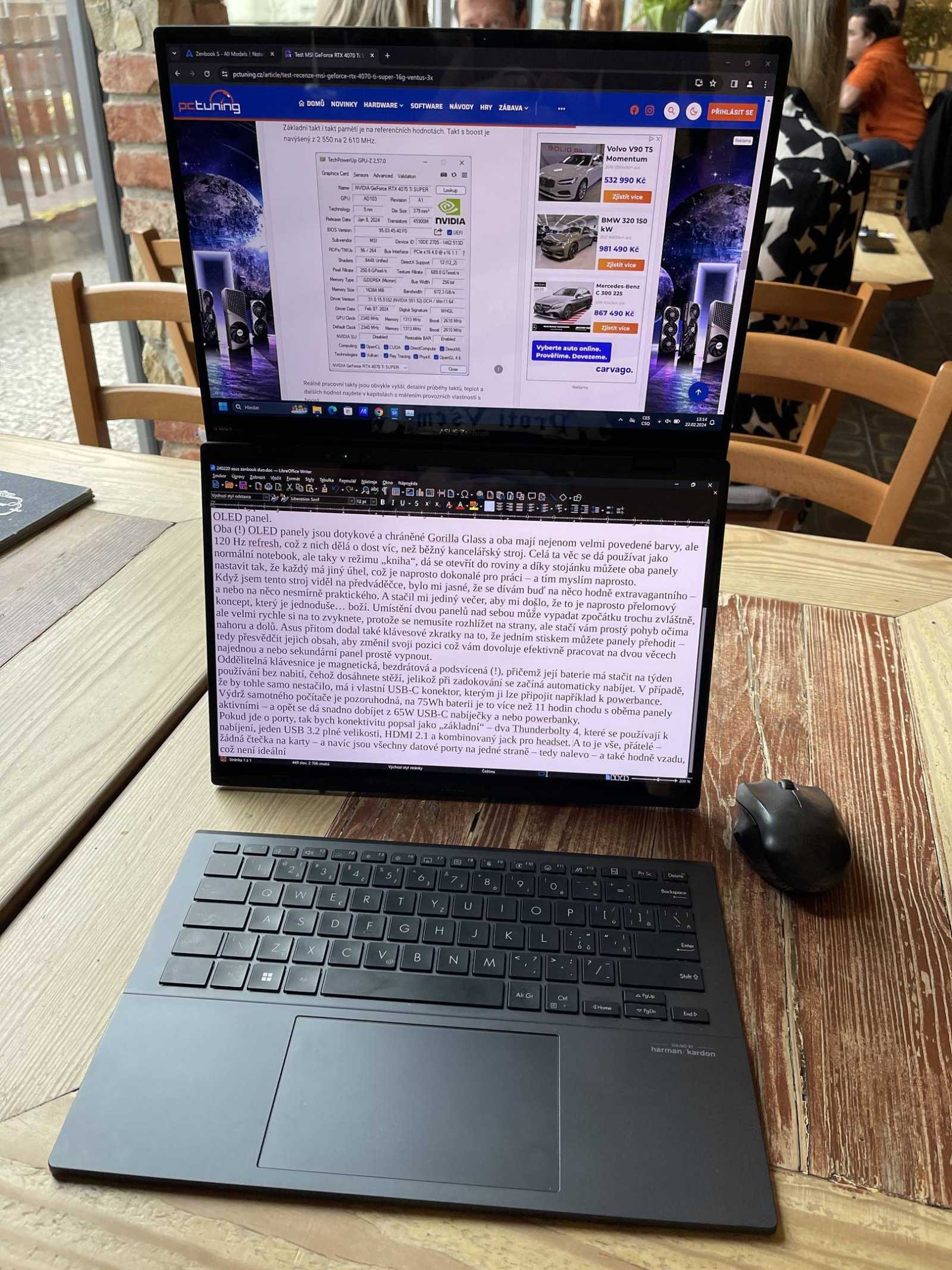 Test Asus Zenbook Duo (2024): Dva panely jsou víc než jeden!