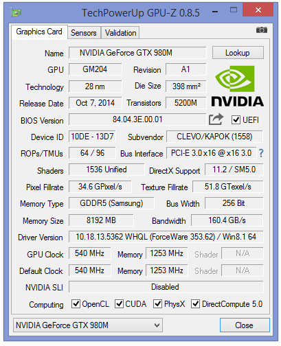 GeForce GTX 980M