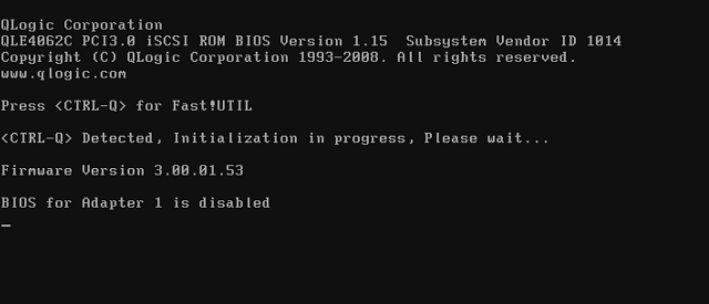 iSCSI HBA - načtený firmware HBA