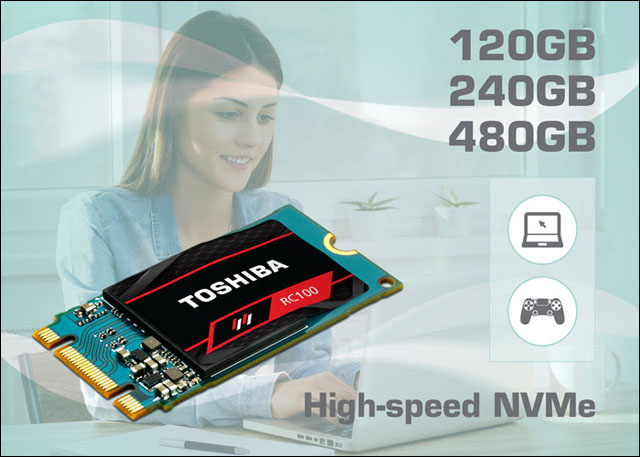 Toshiba přináší na trh NVMe M.2 SSD řady RC100 v kapacitě až 480 GB