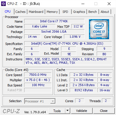 Intel Core i7-7740K Kaby Lake X přetaktován na 7,5 GHz při chlazení tekutým héliem