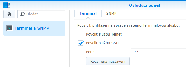 Povolení přístupu přes SSH