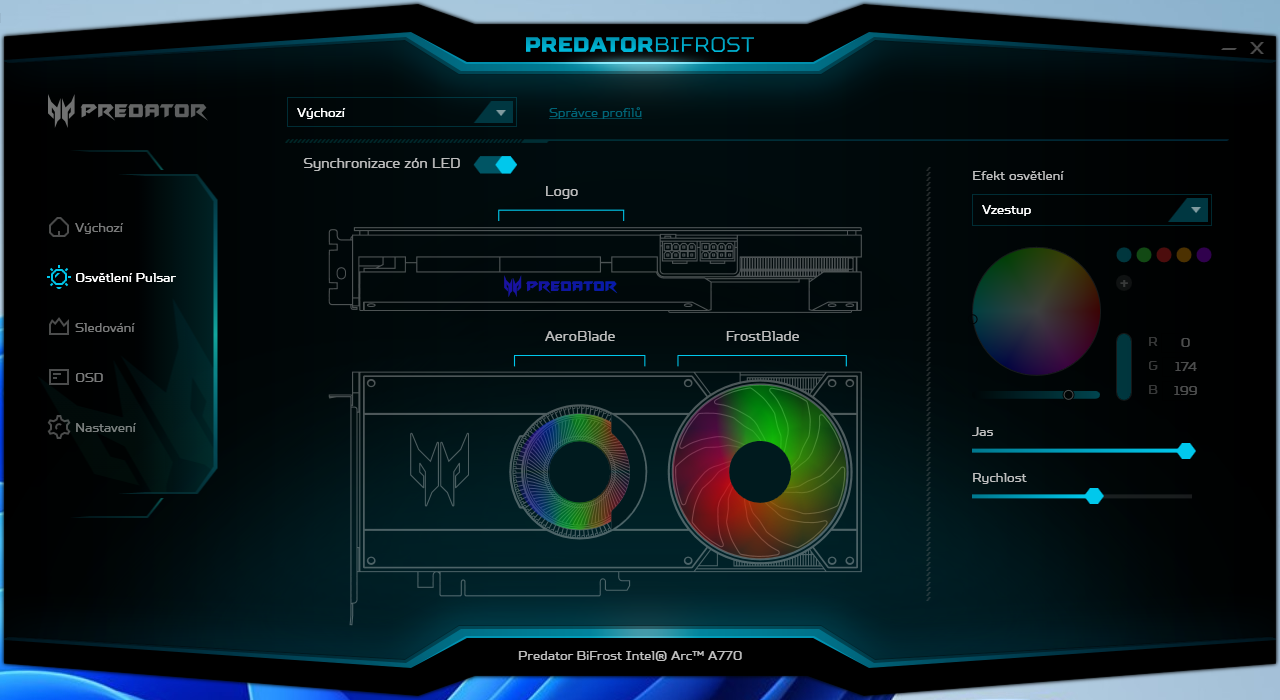 Acer Predator BiFrost Intel Arc A770 OC: 16 GB paměti za devět tisíc