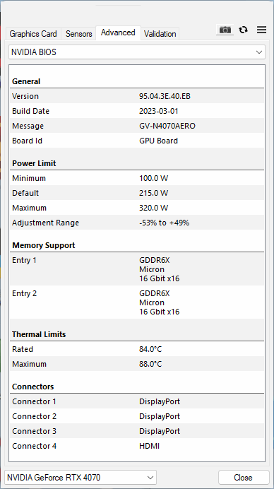 Gigabyte GeForce RTX 4070 Aero OC 12G: Tichá a úsporná