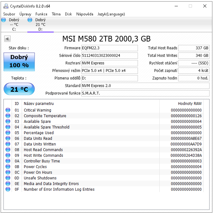 MSI Spatium M580 Frozr: Třetí generace disku NVMe pro PCIe 5.0 