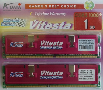 Bleskovka: A-Data Extreme Edition - 1GB DDR2-1000+