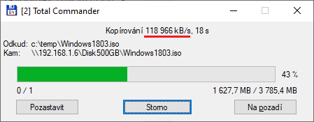 4 TB disk v NAS – zápis