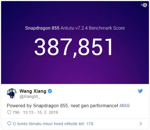 Výkon Xiaomi Mi 9 v benchmarku AnTuTu ohromí