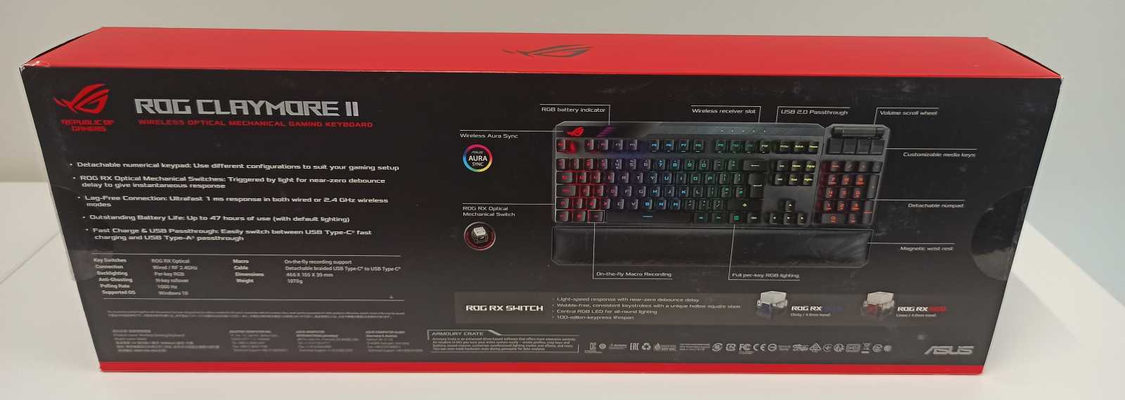 Asus ROG Claymore II – bezdrátová klávesnice vyšší třídy pro nejnáročnější hráče