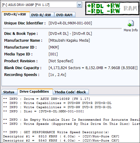 ASUS DRW-1608P, pálíme DVD+R DL rychlostí 6x