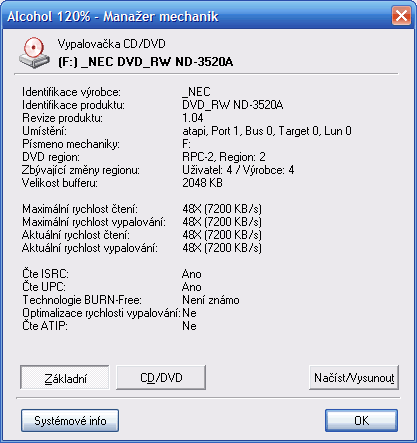 NEC ND-3520A, první DVD+-R DL vypalovačka