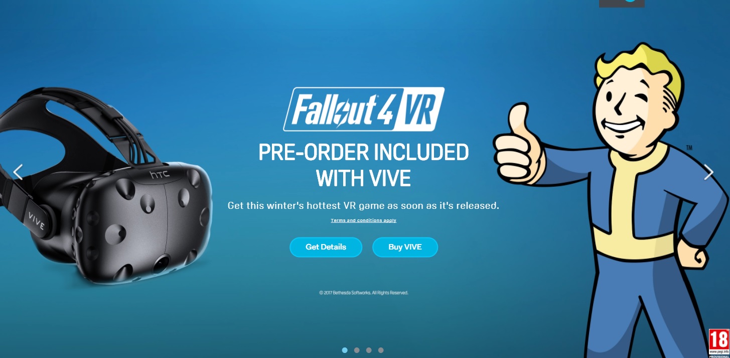 HTC Vive je dostupný s očekávaným titulem Fallout 4 VR