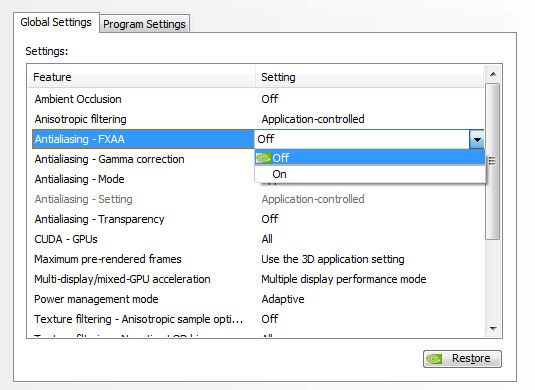 nVidia FXAA — když „běžný“ antialiasing nefunguje