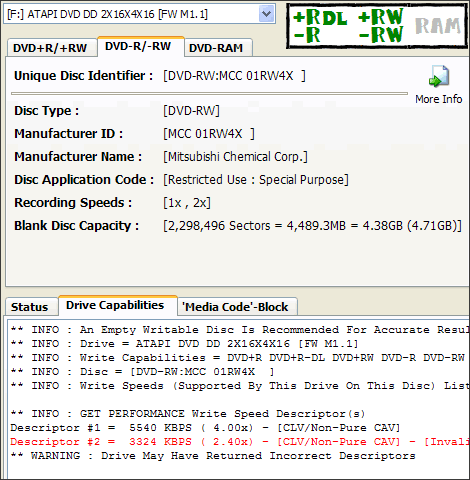 MSI DR16-B, čipování motoru na verzi "DVD+R DL"