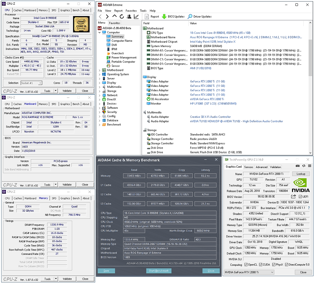 Základní deska Asus Rampage VI Extreme + Core i9-9980XE