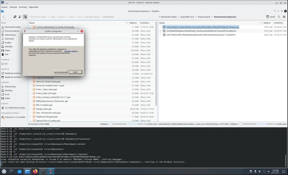 Jak šlape ransomware pro Windows pod Linuxem ve Wine?