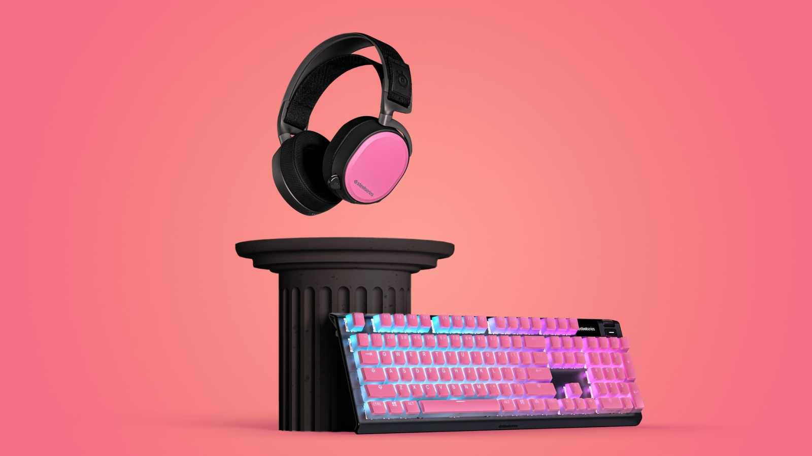 SteelSeries uvádí růžové doplňky pro sluchátka a klávesnice