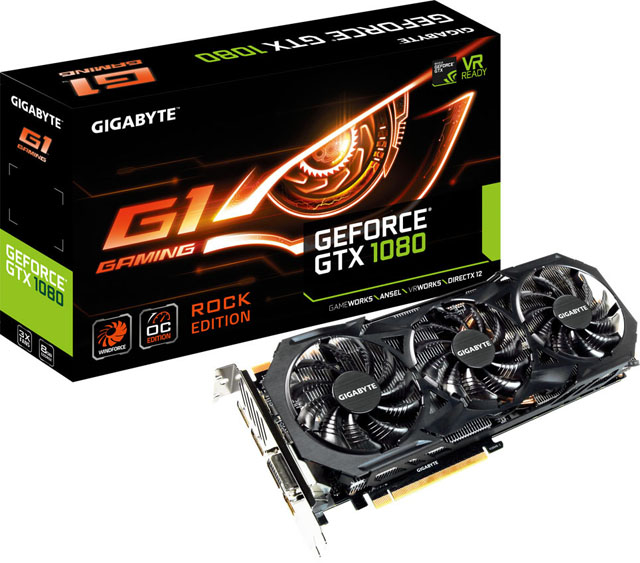 Gigabyte přináší GeForce GTX 1080 v edici Rock G1.Gaming se starším chladičem WindForce 3X