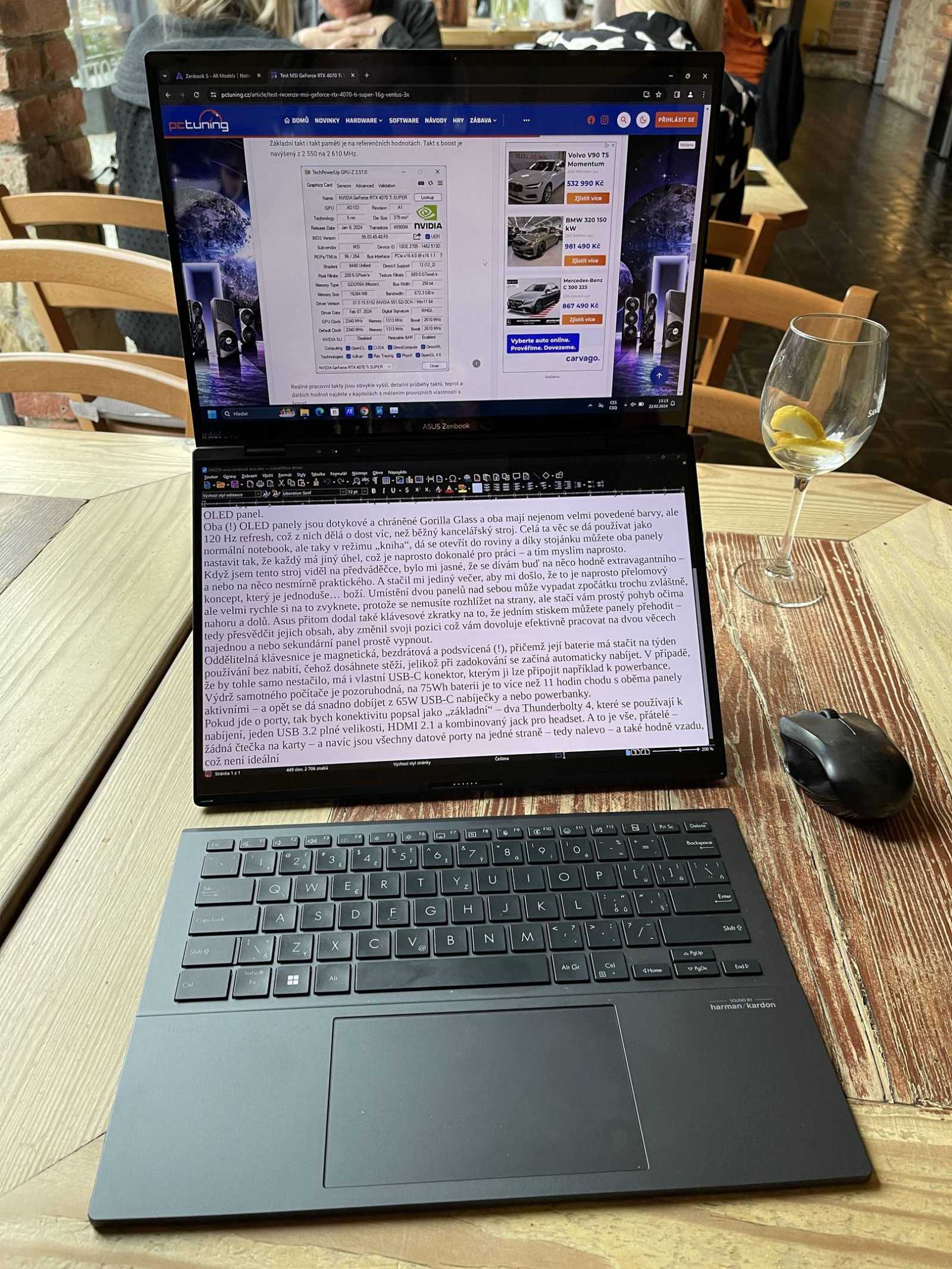 Test Asus Zenbook Duo (2024): Dva panely jsou víc než jeden!