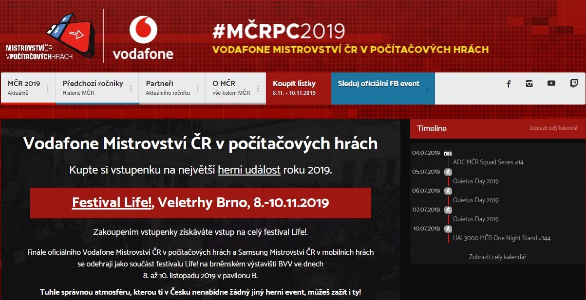 Vstupenky na Vodafone MČR v počítačových hrách jsou venku 