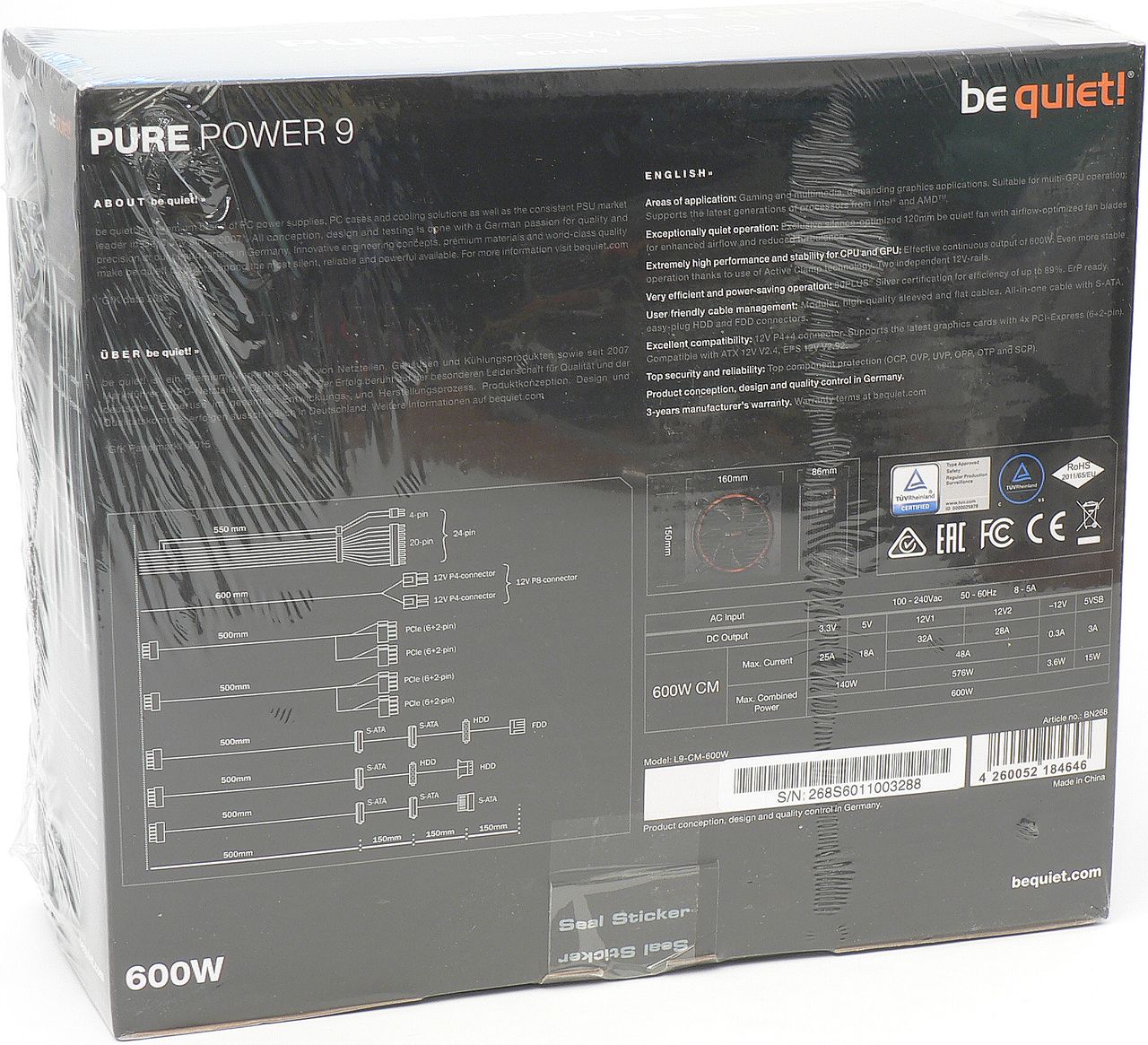 Recenze zdroje Be Quiet! Pure Power 9 CM 600 W 