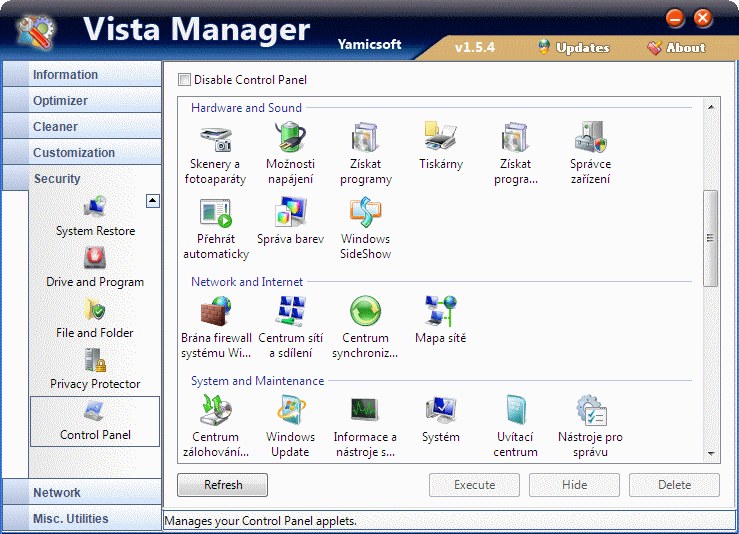 Vista Manager - mocný správce Windows