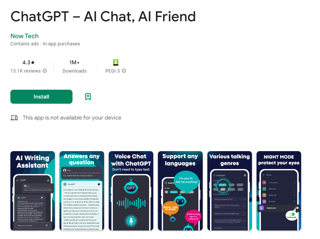 V Google Play se množí fake ChatGPT aplikace
