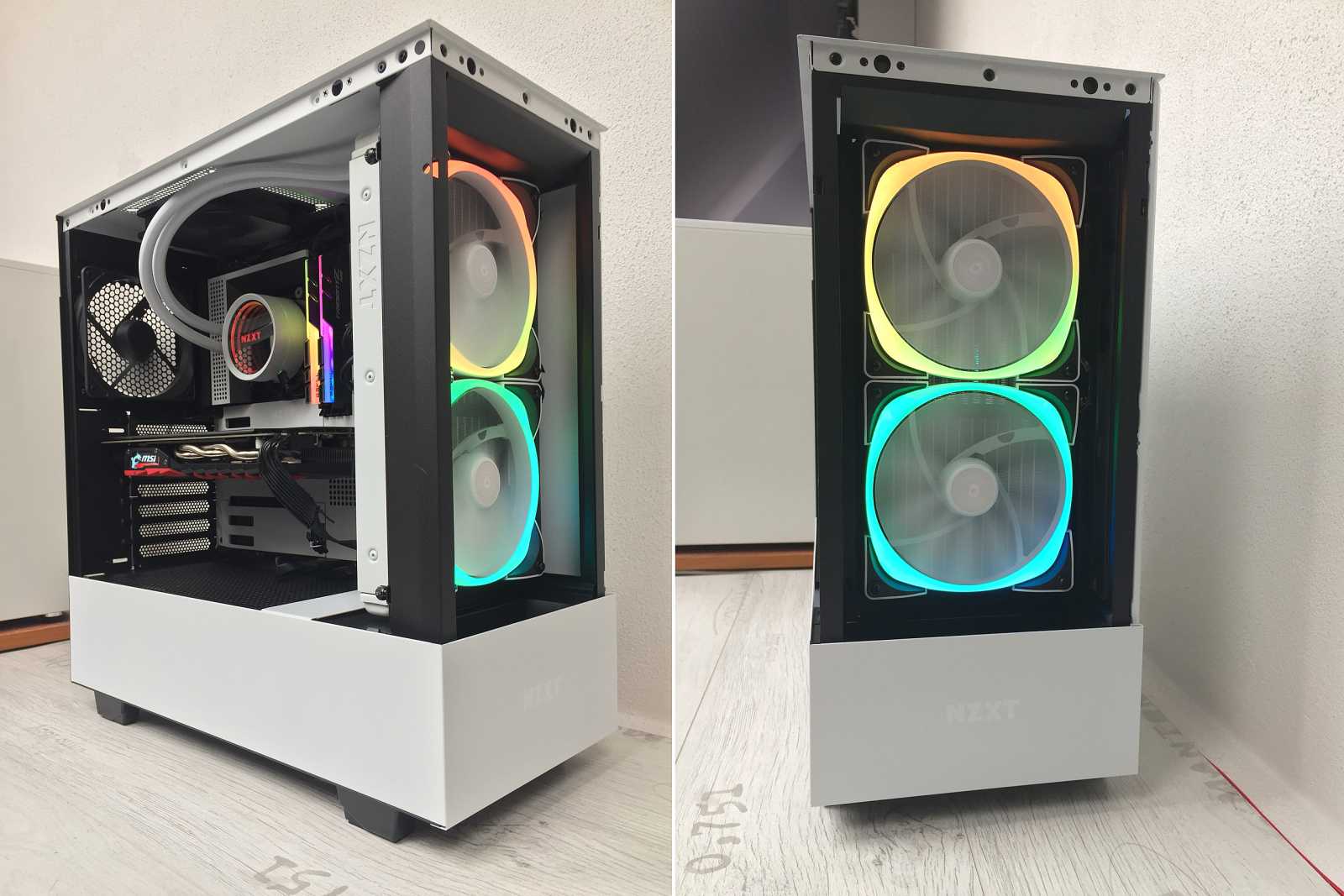 Test skříně NZXT H510 FLOW – s komponenty v bílém tónu