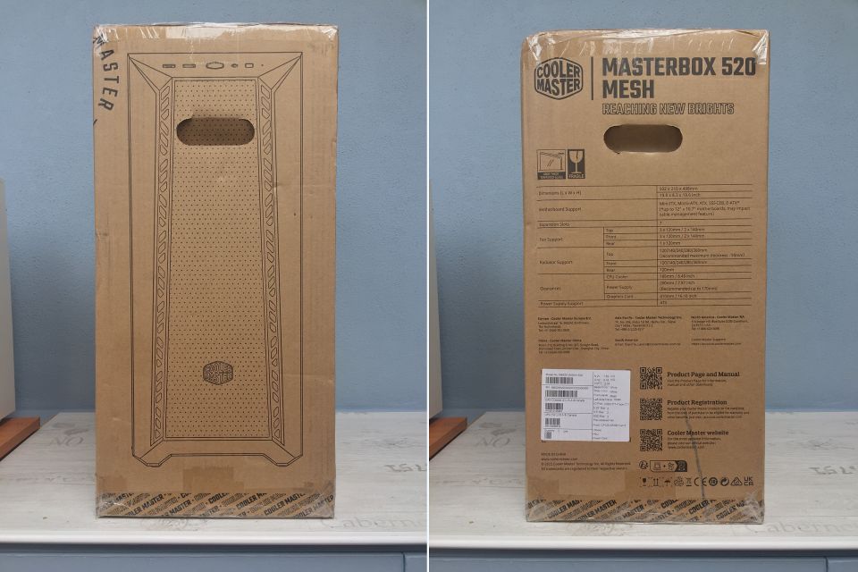 Test skříně Cooler Master MasterBox 520 MESH s přídavným vertikálním držákem grafiky