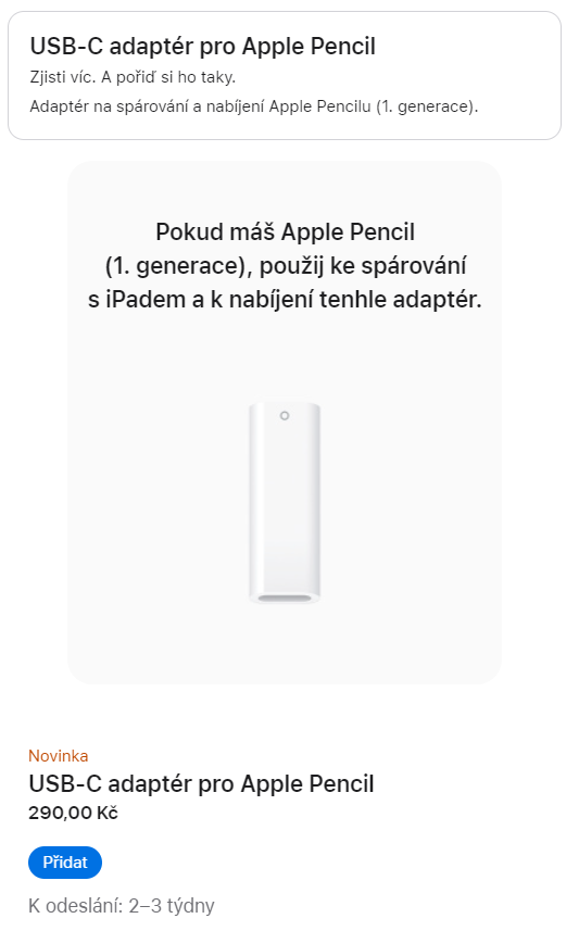 Apple aktualizoval iPady, nejlevnější už má USB-C, k tužce ale potřebujete redukci