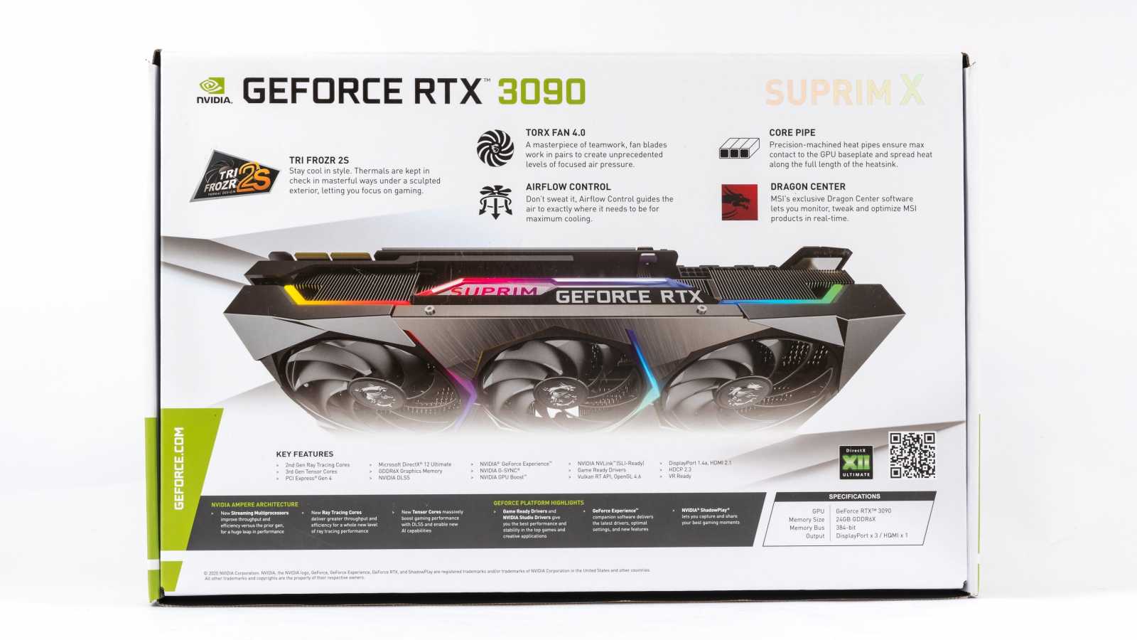 MSI GeForce RTX 3090 Suprim X: 420W monstrum v testu