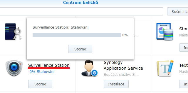 Instalace Surveillance Station