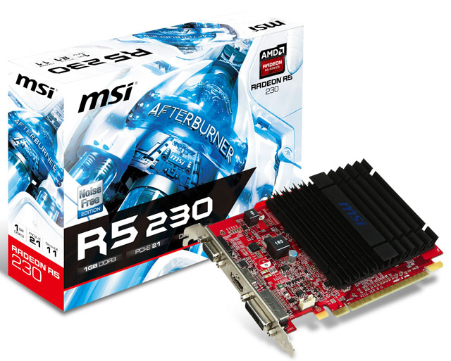 MSI představilo svoji novou grafickou kartu Radeon R5 230 pro "základní sestavy"