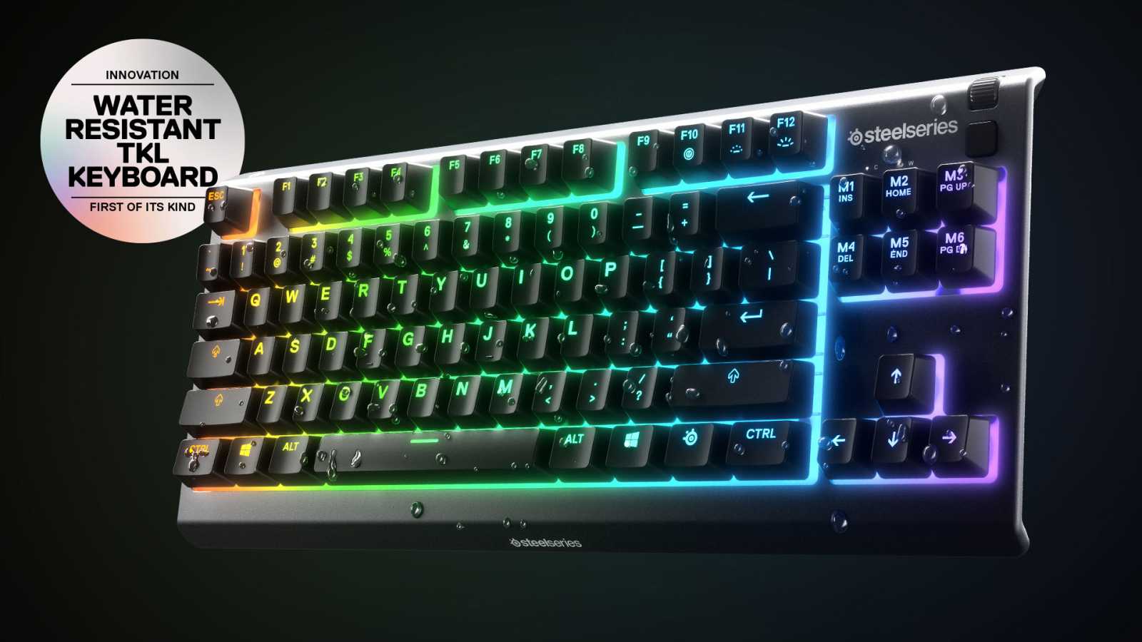 SteelSeries Apex 3 TenKeyLess (TKL: voděodolná herní klávesnice bez numerického bloku