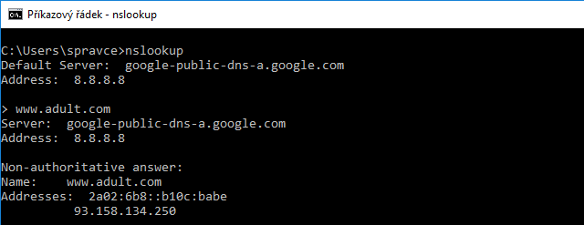 DNS cache prohlížeče Google Chrome