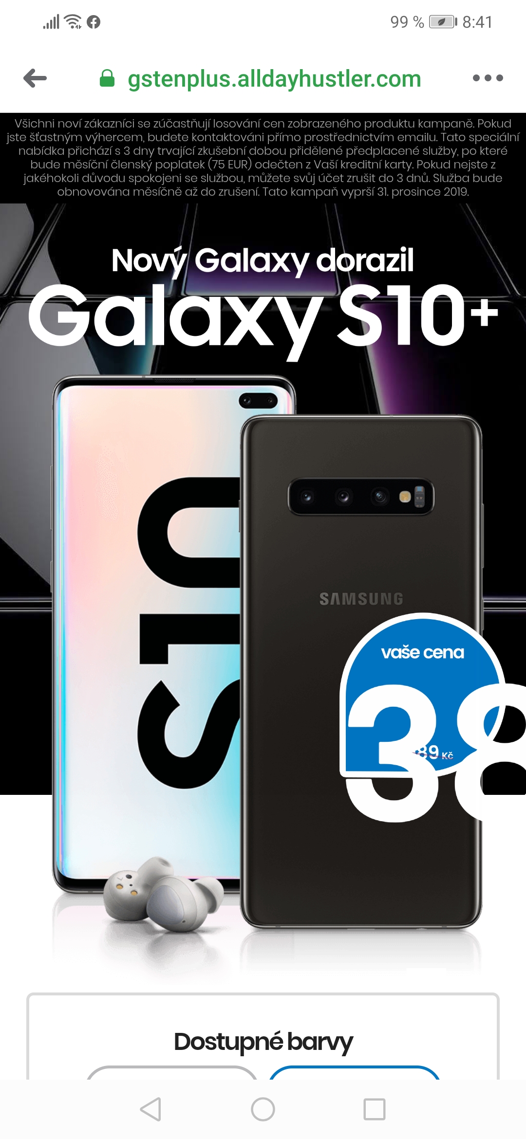 Galaxy S10+ za 25 Kč nebo 1 euro? Samsung varuje před podvodnými nabídkami na internetu