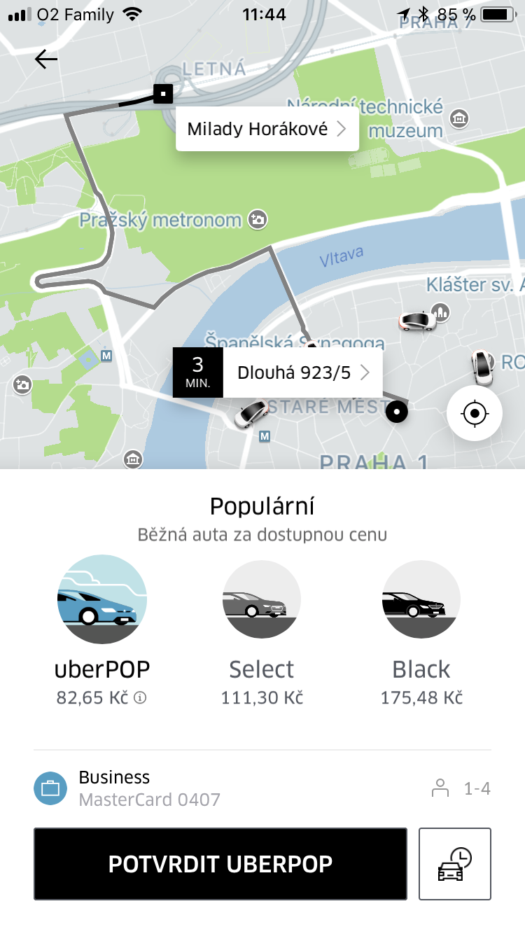 Cestující nyní v aplikaci Uber vidí přesnou cenu ještě před objednáním jízdy