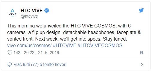 HTC uvádí virtuální realitu Vive Cosmos s vyklápěcím displejem