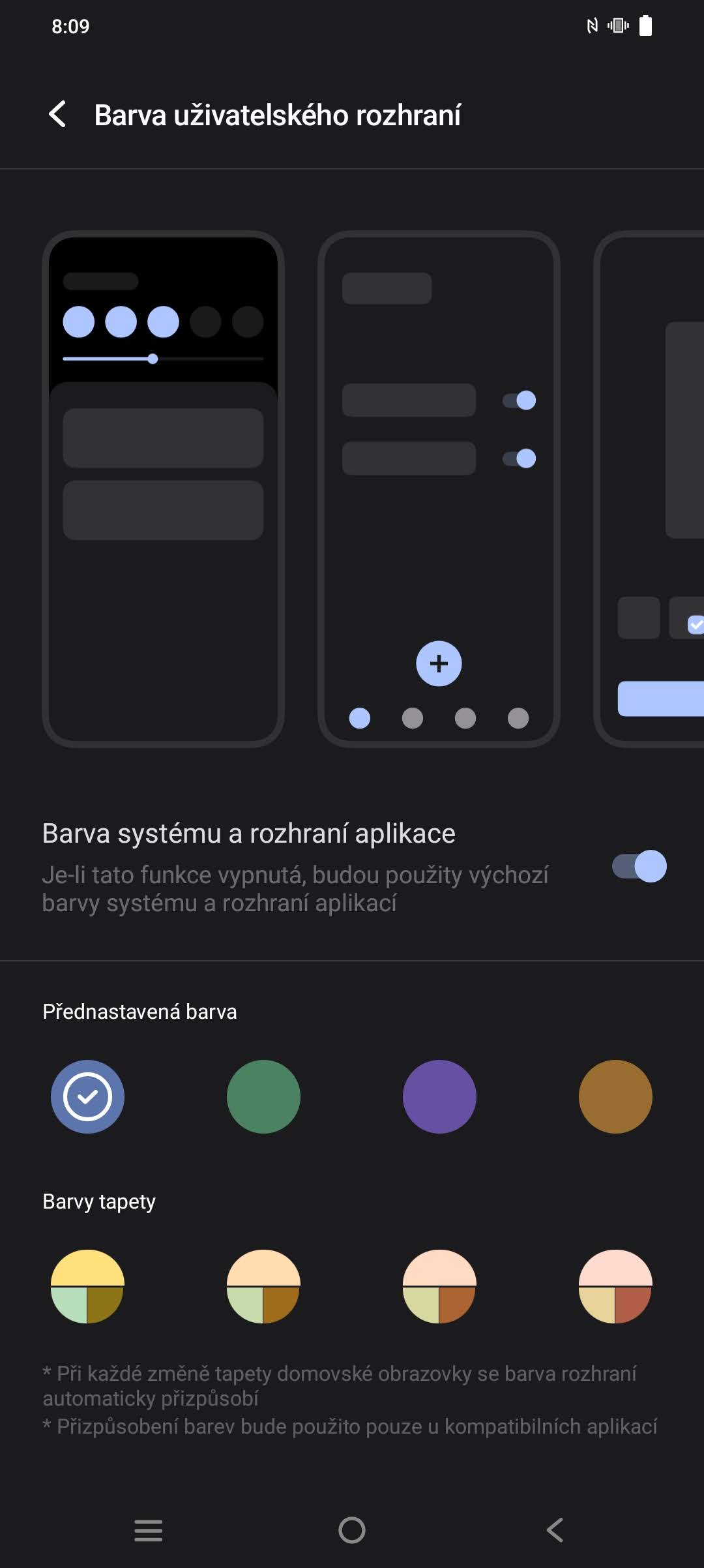 Android 12 umí ladit barvy podle tapety