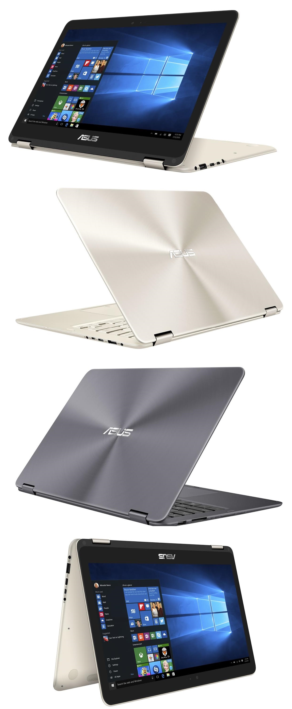 Asus ZenBook Flip UX360CA s možností přetočení displeje o 360 stupňů