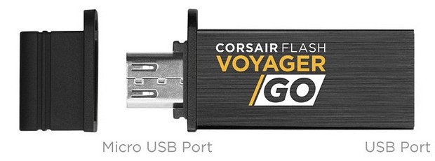 CES 2014: Corsair Voyager Go – flash disk s podporou OTG a dvěma konektory