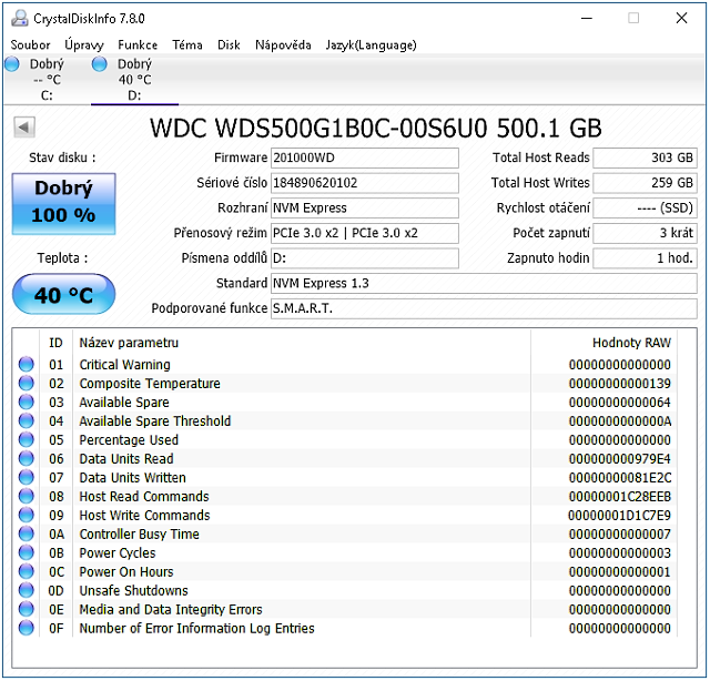 WD Blue (SN500) 500 GB – Nejlevnější SSD pro NVMe na trhu