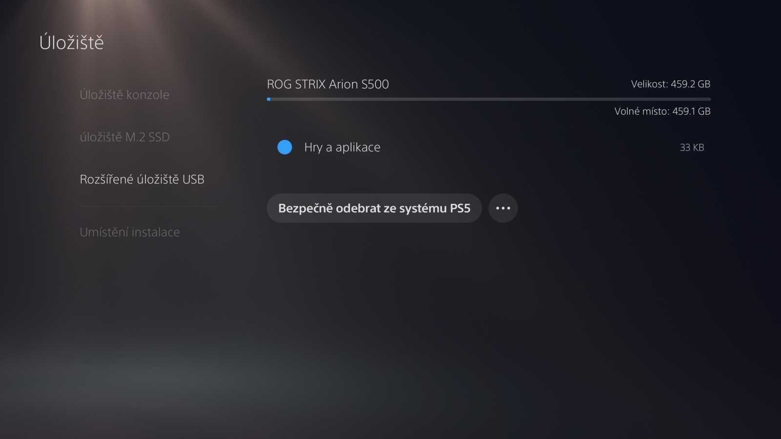 Na hry vám zůstane 459 GB prostoru