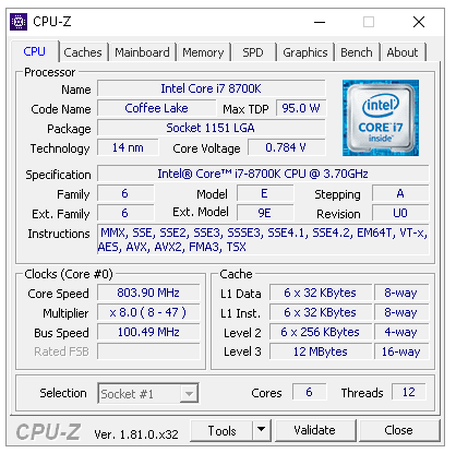 Core i7-8700K s taktem 4,7 GHz (Coffee Lake) v testu