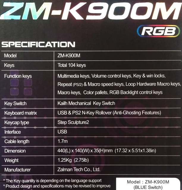 Zalman ZM-K900M: ultimátní podsvícení i mechanické spínače